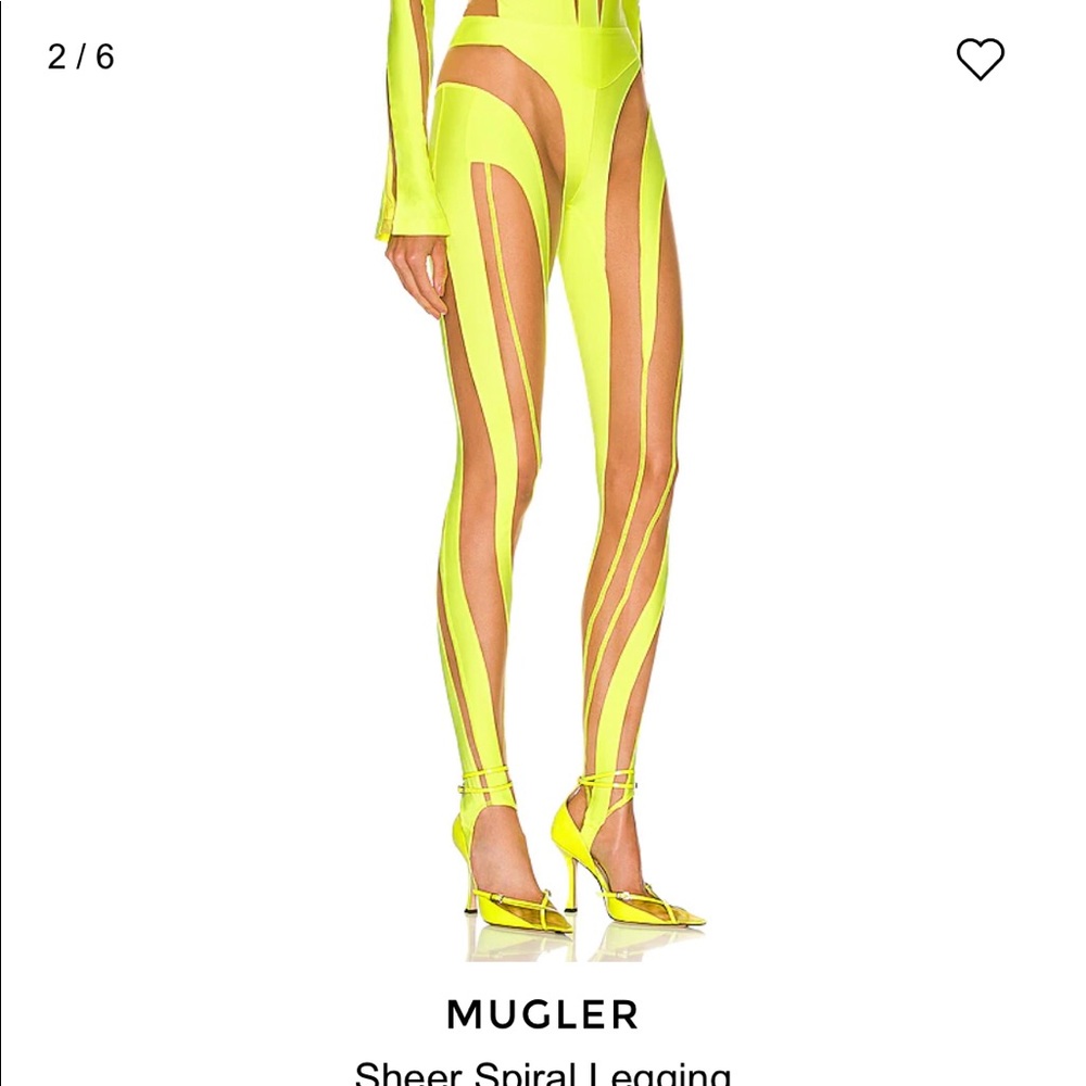 Brand new Mugler neon spiral leggings size 38